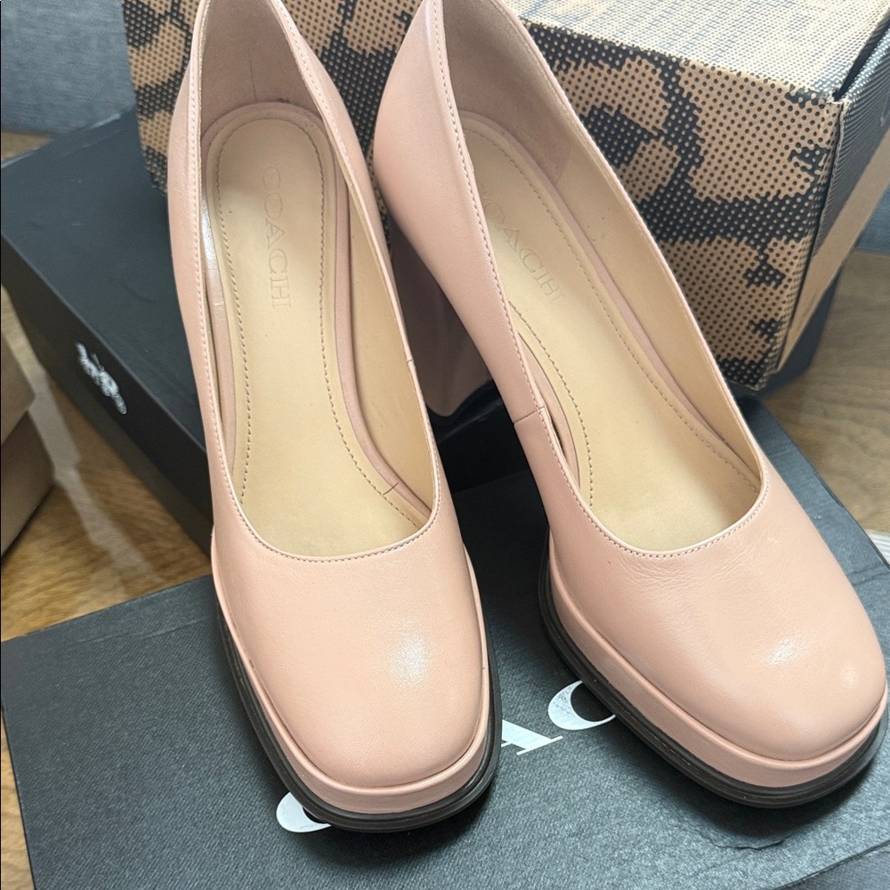 Coach Women's Blush Leather Heels